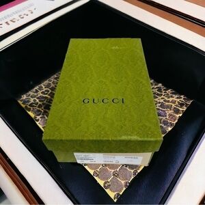 Authentic Gucci Green Damask Shoe Box Italy Women’s Gift Storage Good Plus